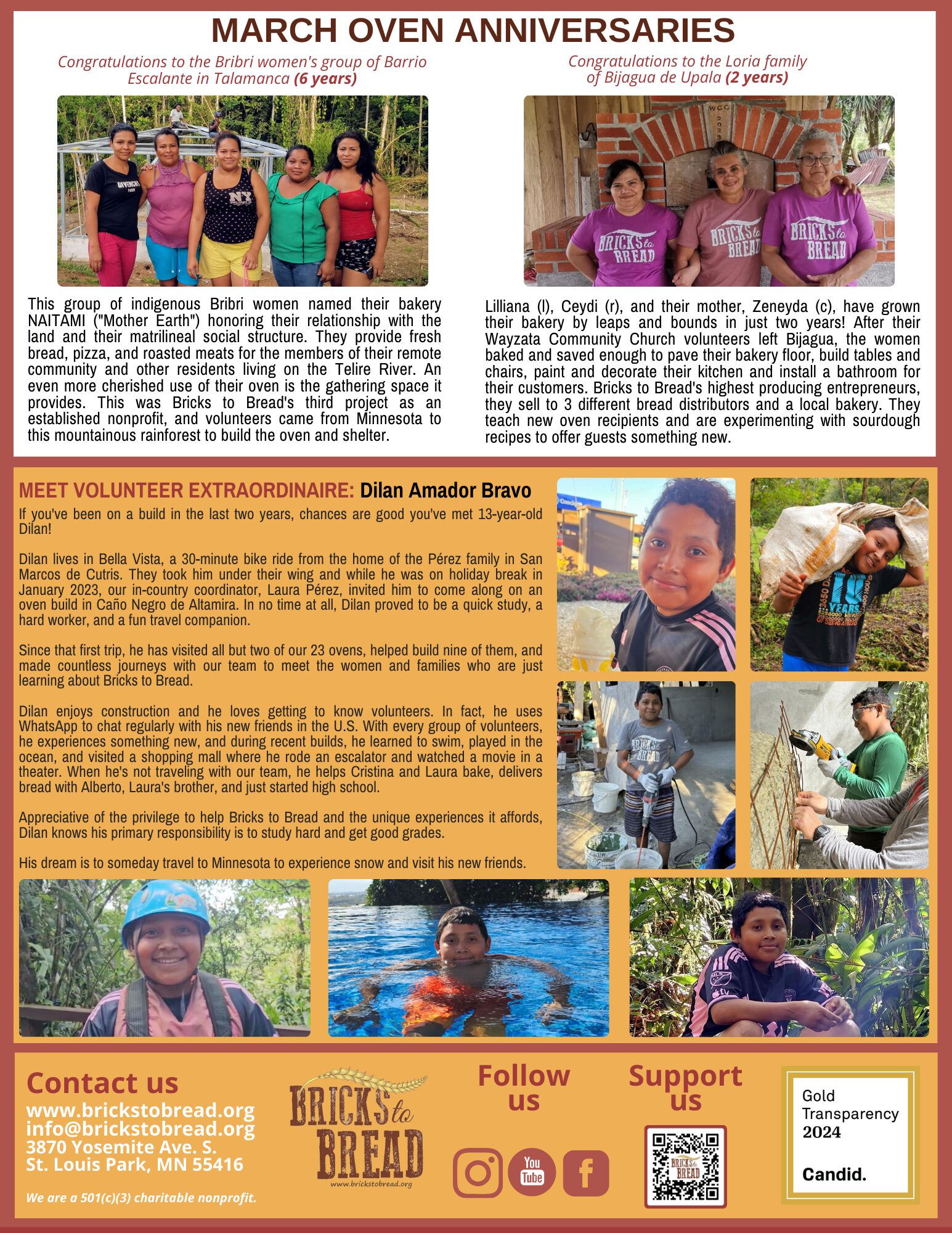 Bricks to Bread March 2025 Newsletter, page 2.